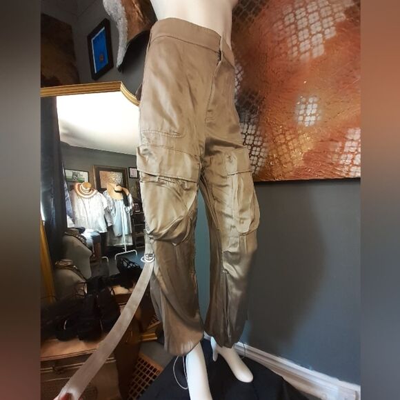 Zara NWT Limited Edition Satin Cargo Pants - Picture 1 of 14